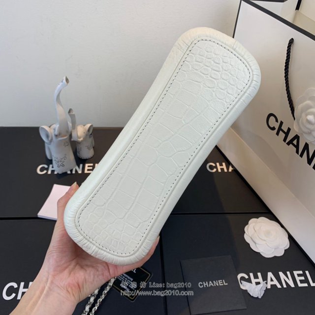 Chanel女包 91810 2019新款 Chanel Gabrielle鱷魚流浪包 皮裹鏈條 香奈爾肩背包 香奈兒流浪包  djc2622